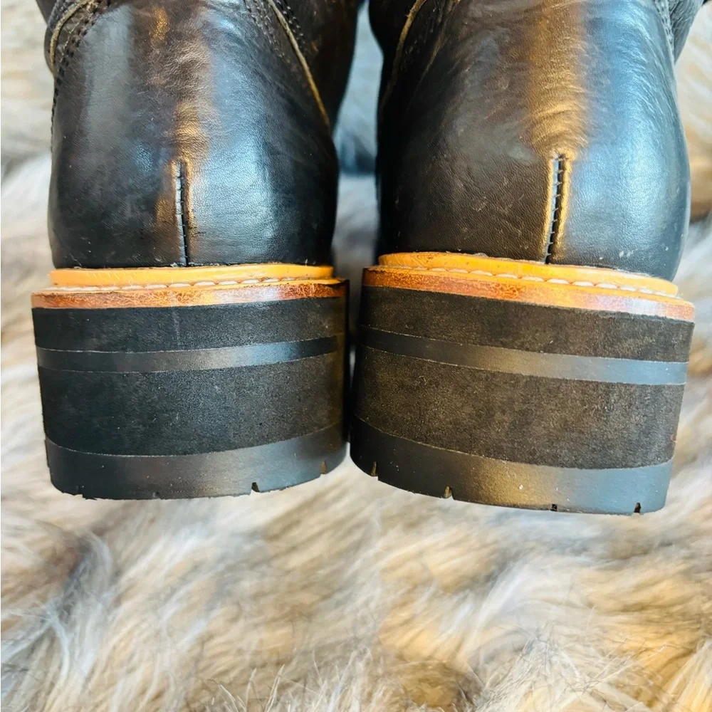 Marc Fisher LTD Idella Black Leather Shearling Boots - Picture 6 of 9